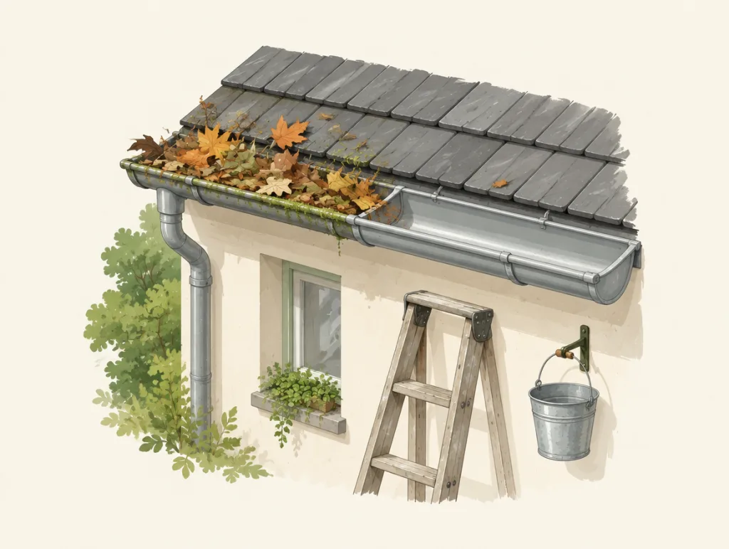 Illustration: Dachrinnenreinigung in Osnabrück